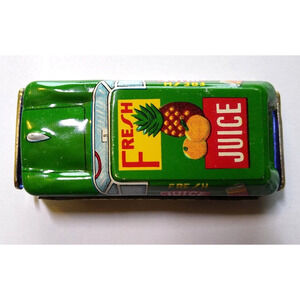 Tin Litho Friction Toy Fresh Juice Car Japan Automobile Pineapple Oranges Works